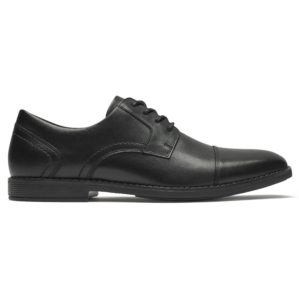 Rockport Slayter Cap Toe Blucher - Mens Oxfords - Black - NZ (DQE-308261)